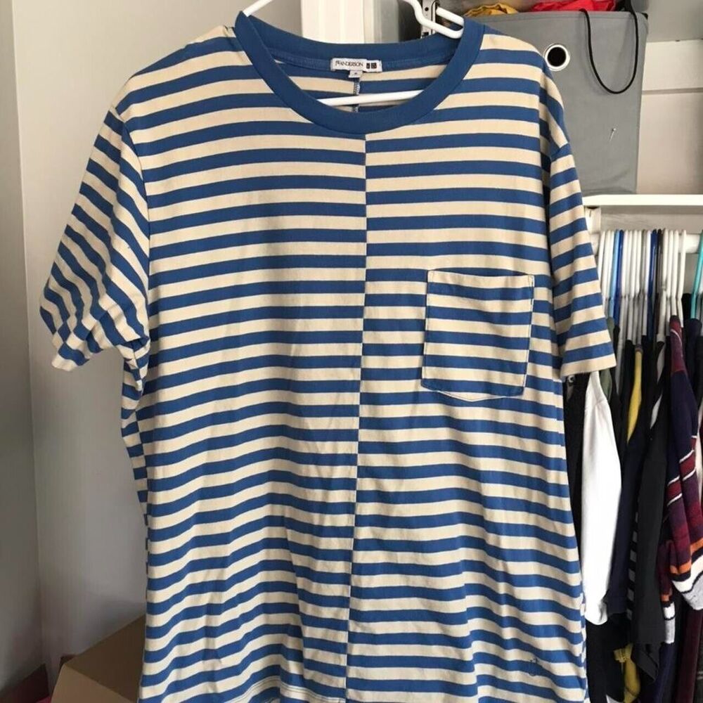 J . W Anderson #jwanderson #designer #striped Contrast stripe Yellow and blue co